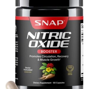 Snap Supplements Nitric Oxide Booster for Men & Women, 60 Vegan Capsules